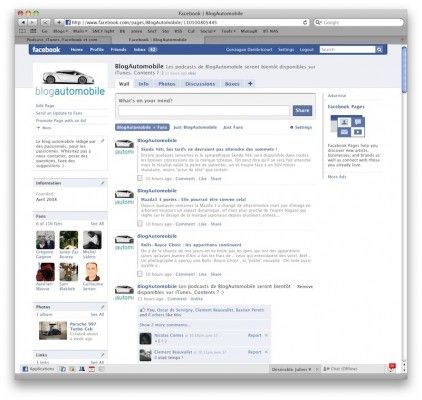 Page Facebook du Blog Auto