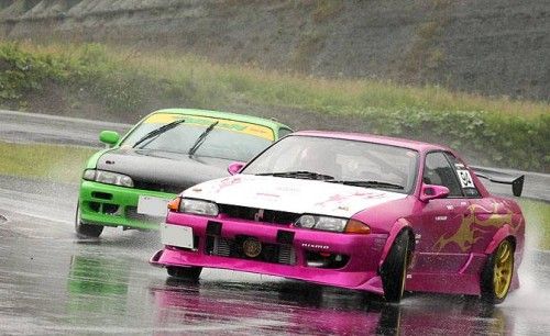 two on drift under the rain