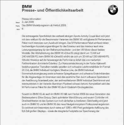 Note BMW X6 Sport Pack