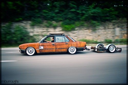 BMW with trailer