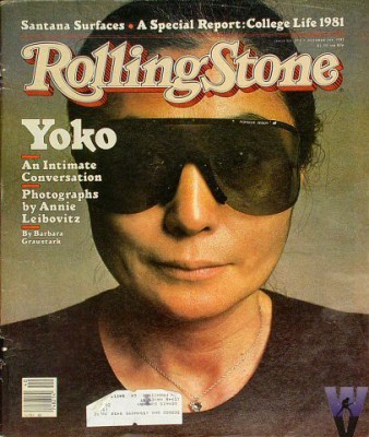 Mag Rolling Stone et Yoko Ono avec lunettes Porsche Design