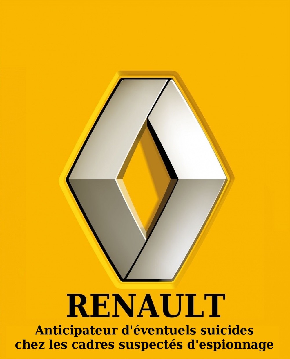 Logo-Renault-détourné -espionnage et suicide -