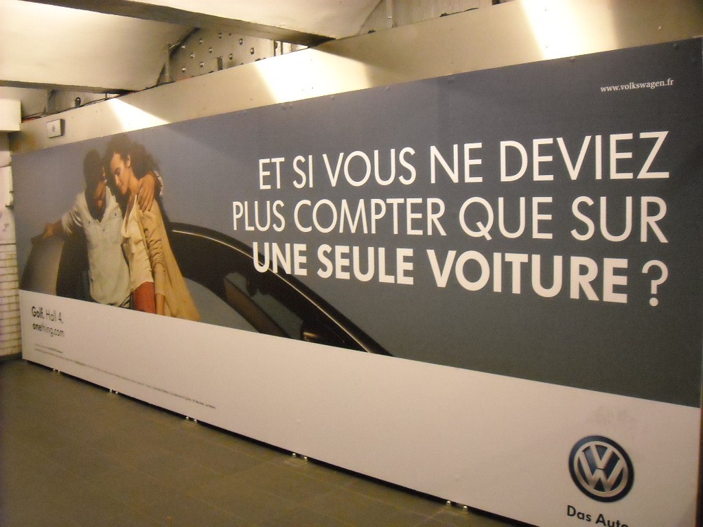 Campagne de publicité de Volkswagen dans le métro