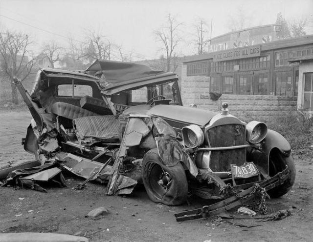 accident de la route années 30 aux USA