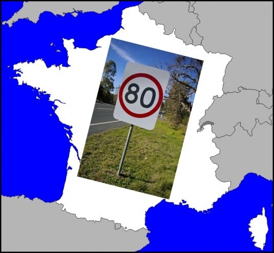 carte de France à 80km-h