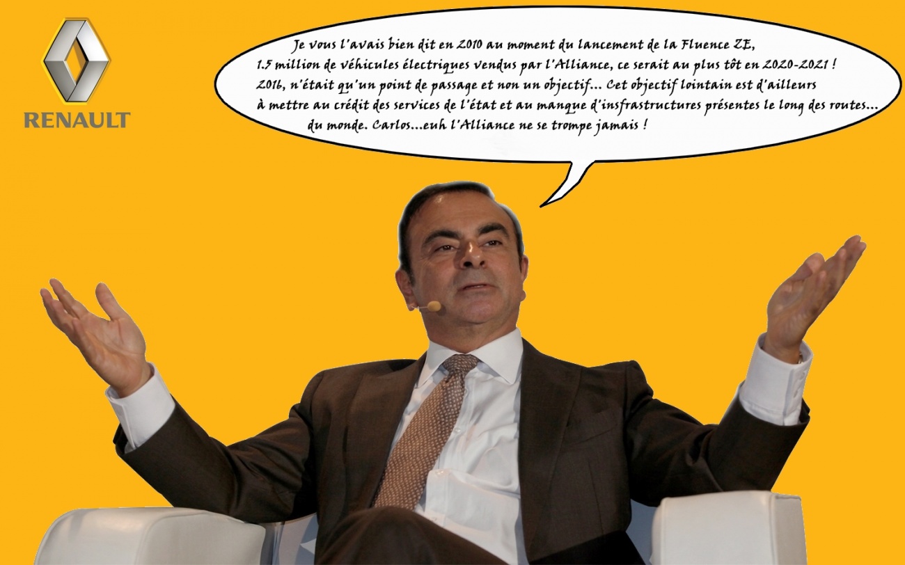 Carlos Ghosn reporte son objectif pour voitures électriques Renault à 2020 ou 2021 au plus tôt
