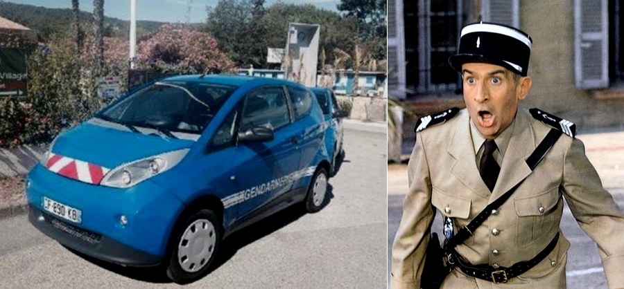 les gendarmes de St Tropez en Bolloré Bluecar