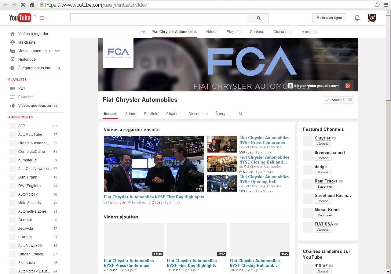 FCA Youtube FlickR