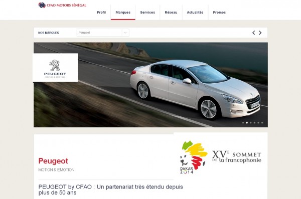 Peugeot CFAO fournisseur officiel du sommet sur la francophonie