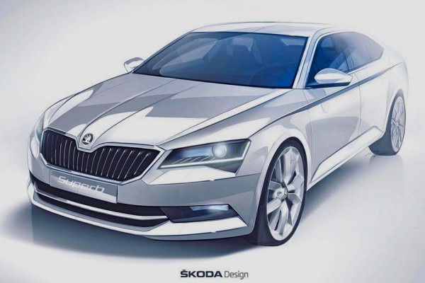 teaser sketch Skoda Superb 2015