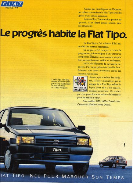 Fiat Tipo : voiture de l'année 1989